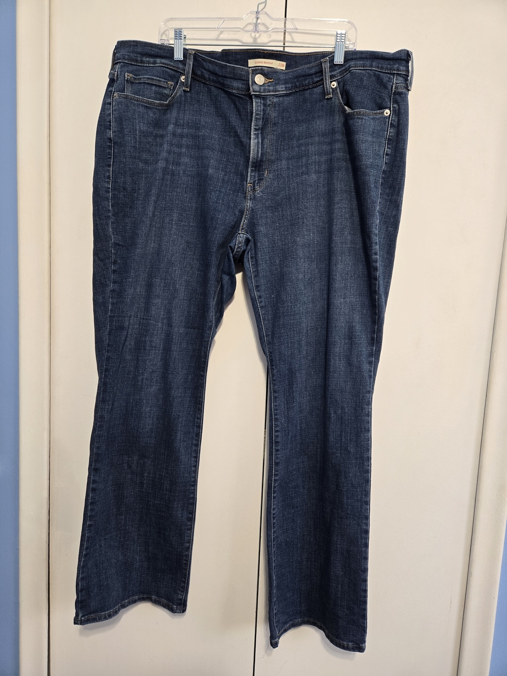 Levi's 22W Classic Bootcut Stretch Jeans Dark Wash Plus Size Women's